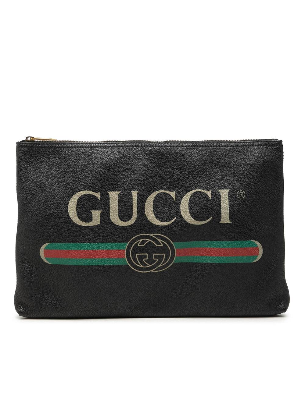 Gucci Leather Logo Clutch Pre-Loved #361894G41B